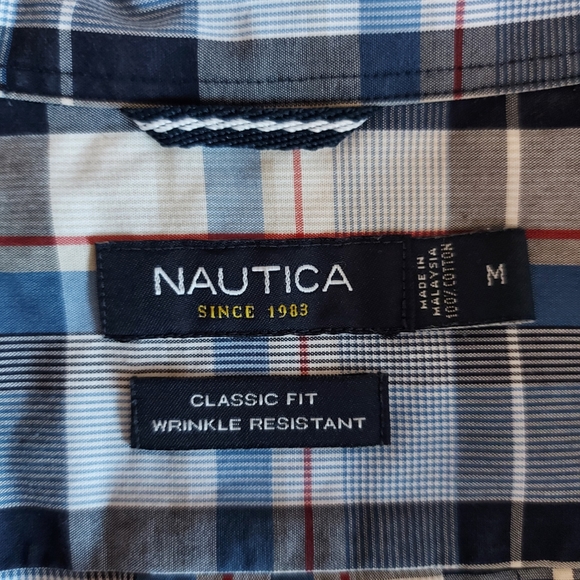 Nautica Men's plaid button up long sleeve shirt - Picture 1 of 2